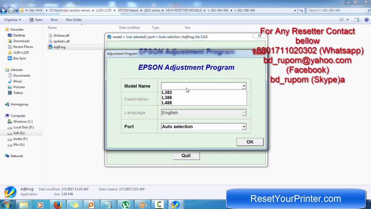 Epson l382 adjustment program free download rar